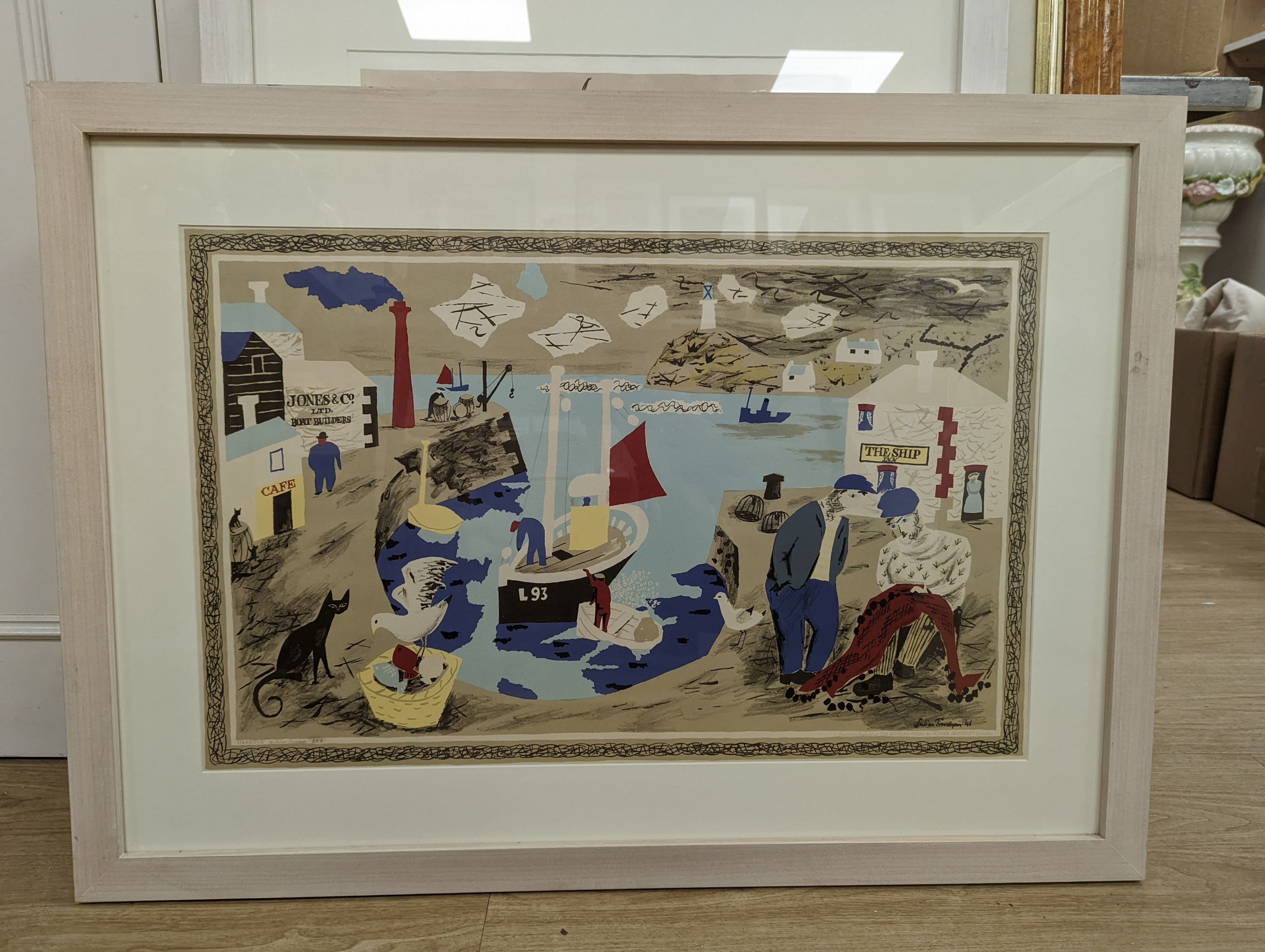 Julian Trevelyan (b.1946), lithograph, Harbour (SP3), 48 x 75cm